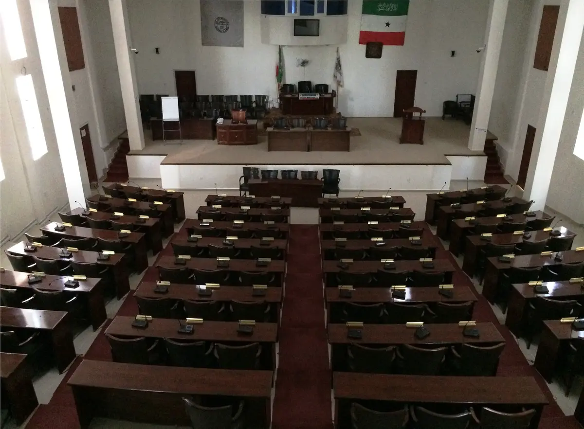The chamber of the House of Representatives in Hargeisa